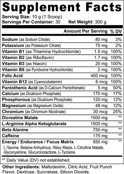 Rapid Revival Pre-Workout Powder (Fruit Punch)